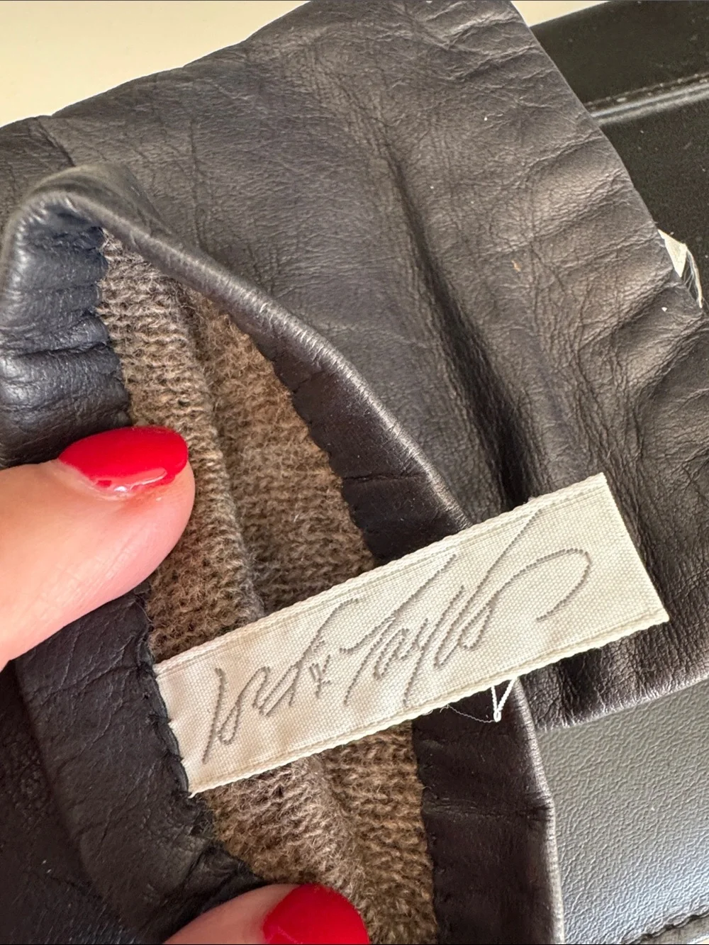 Vintage Lord & Taylor 7 Leather Gloves with Brown Cashmere Lining